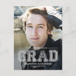 Vintage sportiger editierbarer Farb-Abschluss-Post Postkarte