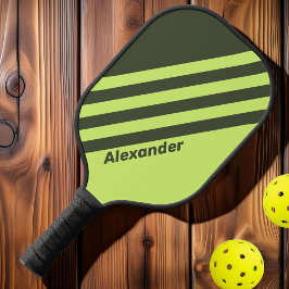 Vintage Sportmoos Fade Dualstreifen mit Namen Pickleball Schläger