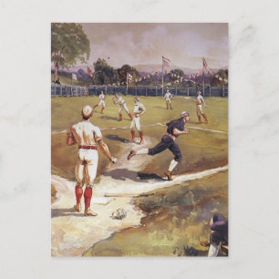 Vintage Sports Baseball Game by Henry Sandham Postkarte