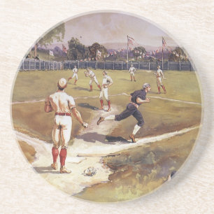 Vintage Sports Baseball Game by Henry Sandham Sandstein Untersetzer