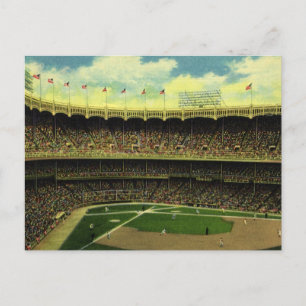 Vintage Sports Baseball Stadium with Crowds Postkarte