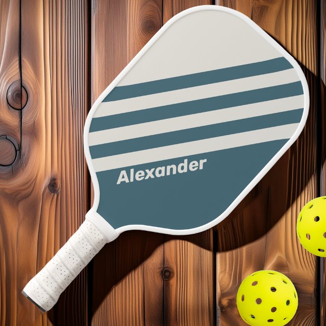 Vintage Sportschiefer Graue Streifen Pickleball Schläger (Von Creator hochgeladen)