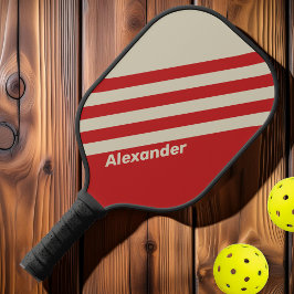 Vintage Sportscrimsonstreifen mit Namen Pickleball Schläger