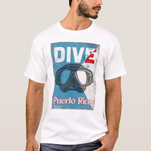 Vintage Sporttauchen-Maske Puertos Rico T-Shirt