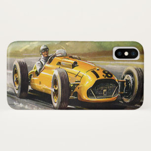 Vintage-Sportwagenrennen, gelber Rennwagen-Rennfah Case-Mate iPhone Hülle