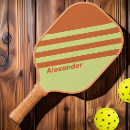 Vintage Sportwüste Kaktus mit zwei Streifen mit Na Pickleball Schläger