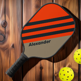 Vintage Sportwüste Wiesenstreifen mit Namen Pickleball Schläger