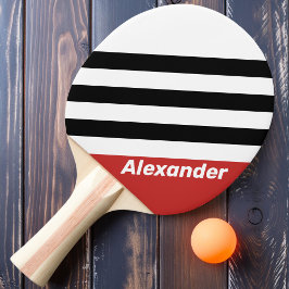 Vintage Sportzentrale Zebra Streifen mit Namen Tischtennis Schläger