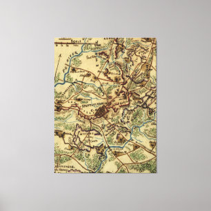 Vintage Spotsylvania Virginia Zivile Kriegskarte ( Leinwanddruck