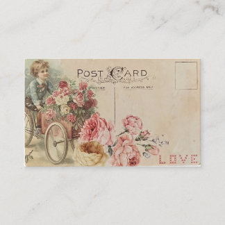 Vintage Spring Boy-Blume Visitenkarte