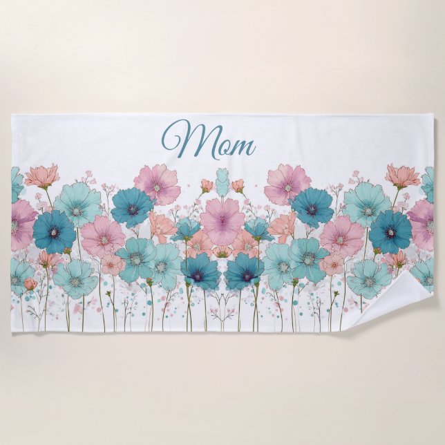 Vintage Spring Flowers for Mom Strandtuch (Vorderseite)