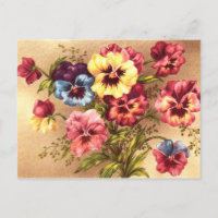 Vintage Spring Flowers Postcard