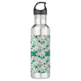 Vintage Spring Green Floral Personalized Edelstahlflasche