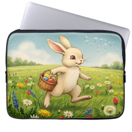 Vintage Spring Meadow Easter Bunny Laptopschutzhülle