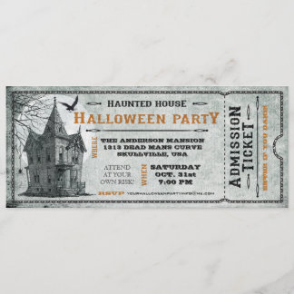 Vintage Spuk Haus-Halloween-Party-Karte II Einladung