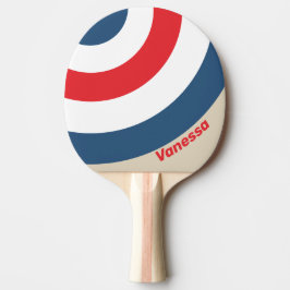 Vintage Squadron Kreis Streifen mit Namen Tischtennis Schläger