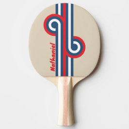 Vintage Squadron Streifen-Schleife mit Namen Tischtennis Schläger
