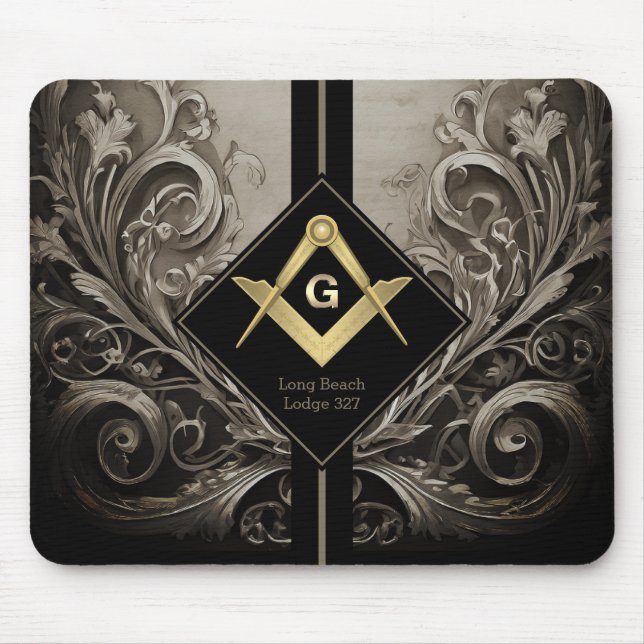 Vintage Square & Compass Freimaurer Mousepad (Vorne)