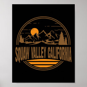 Vintage Squaw Valley Kalifornien Bergwandern Dr Poster