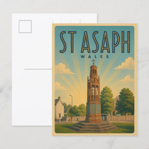 Vintage St Asaph, Geschenke und Souvenirs aus Nord Postkarte