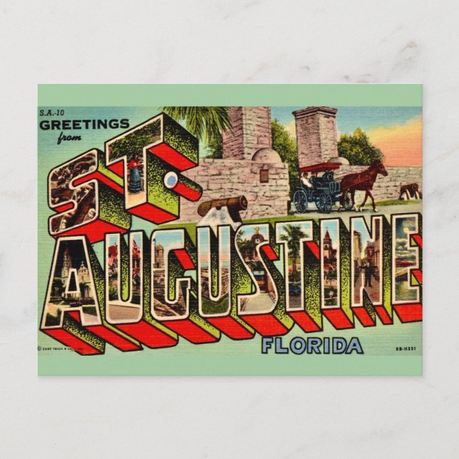Vintage St Augustine Florida Postkarte (Vorderseite)