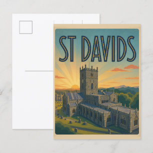 Vintage St Davids, Wales Geschenke und Souvenirs Postkarte