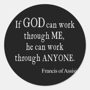 Vintage St. Franz von Assisi Gott Religiöses Zitat Runder Aufkleber