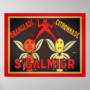 Vintage St Galmier Limonade Plakat