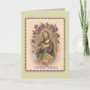 Vintage St. Joseph Floral Memorare-Gebet Karte
