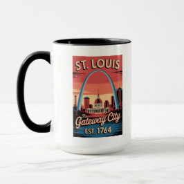 Vintage St. Louis Missouri Retro Travel Poster Tasse