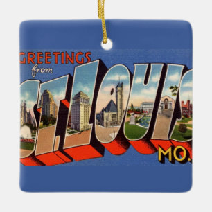 Vintage St Louis Missouri Schmuck Keramikornament