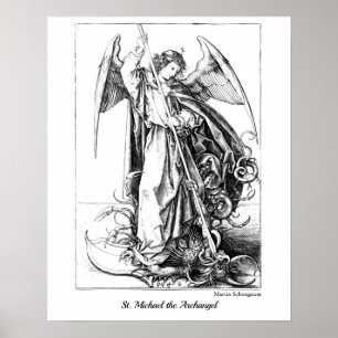 Vintage St. Michael the Archangel Adult Coloring Poster