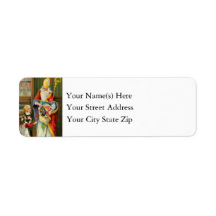 Vintage St. Nicholas mit Kindern zu Weihnachten