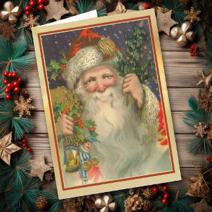 Vintage St. Nicholas mit Toys Christmas Card Feiertagskarte