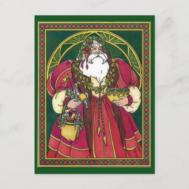 Vintage St. Nicholas Post Card Feiertagspostkarte (Vorderseite)