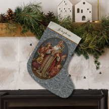 Vintage St. Nicholas with Children Needlepoint