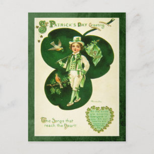 Vintage St. Patrick-Gruß Postkarte