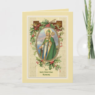 Vintage St. Patrick Irish Christmas Segen Karte