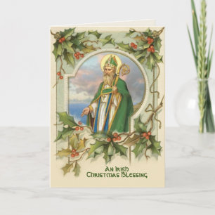 Vintage St. Patrick Irish Christmas Segen Karte