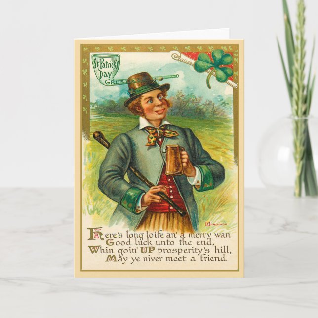 Vintage St Patrick's Day Card Karte (Vorderseite)