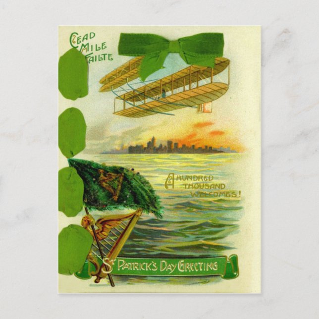 Vintage St Patrick's Day Card Postkarte (Vorderseite)