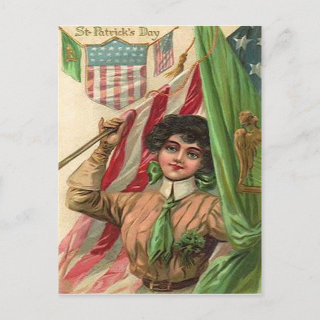 Vintage St Patrick's Day Card Postkarte (Vorderseite)