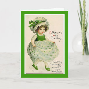 Vintage St. Patrick's Day Dancer Greeting Card Karte