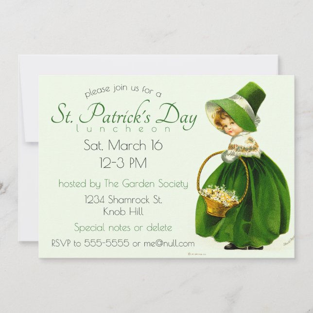 Vintage St. Patrick's Day Einladung (Vorderseite)