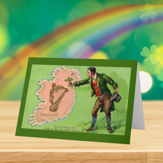 Vintage St. Patrick's Day Erin's Isle Karte (Vintage St. Patrick's Day Erin's Isle Card)