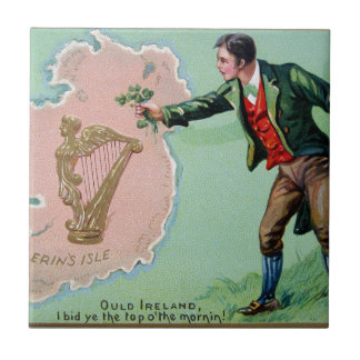 Vintage St. Patrick's Day Erin's Isle Poster Fliese