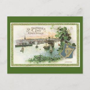Vintage St. Patrick's Day Flussszene Postkarte