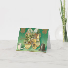 Vintage St. Patrick's Day Folded Holiday Card Feiertagskarte