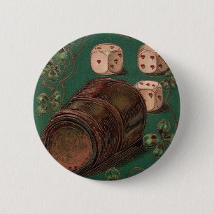 Vintage St. Patrick's Day, Glück Irish Würfel Button