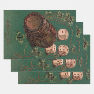 Vintage St. Patrick's Day, Glück Irish Würfel Geschenkpapier Set